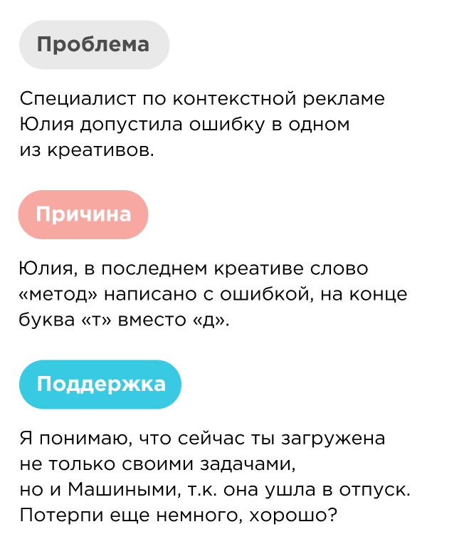 Обратная связь по методу трех П